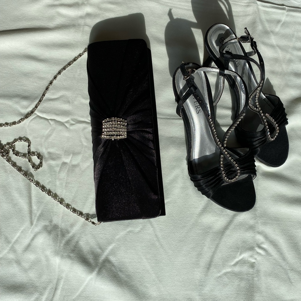 Pavers Kitten Heels with matching Clutch bag set.